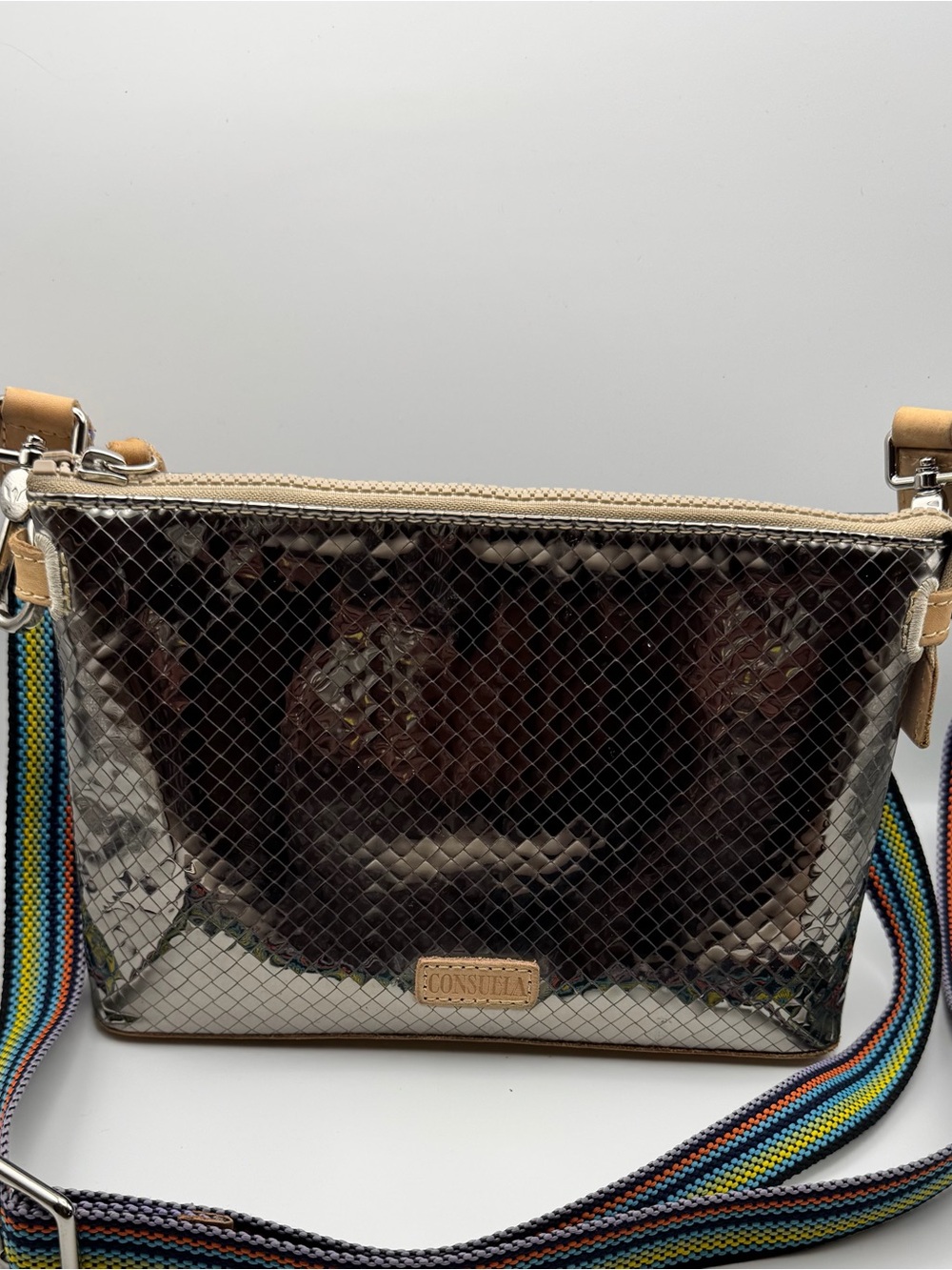Consuela Kyle Midtown Crossbody Bag with Striped Woven Strap